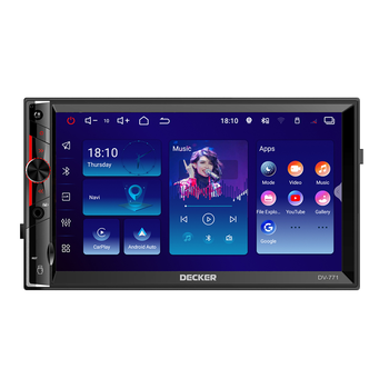 Автомагнітола 2DIN Decker DV-771, 6Gb+128Gb, Android A13, 4G модем, IPS 7" (Q-LED), підтримка камер 360°, ANDROID AUTO / CARPLAY, DSP