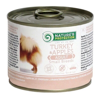 Корм Nature's Protection Adult Small Breeds Turkey & Apples влажный с индейкой для взрослых собак малых пород 200 гр
