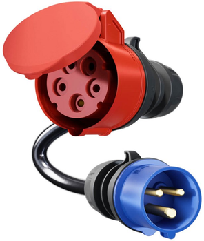 Adapter do samochodu elektrycznego go-e Gemini flex 22 kW CEE32 Red na CEE16 Blue (CH-04-01)