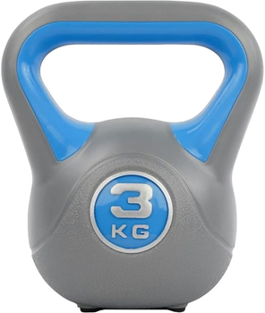 Гиря LiveUp Plastic Kettel Bell 3 кг Grey/Blue (LS2047-3)