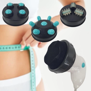 Массажер для тела антицеллюлитный инфракрасный с 4 насадками Body Innovation, портативный электрический массажер для похудения, лимфодренажа и уменьшение целлюлита Бело-бирюзовый, YTY-24-Turquoise/White