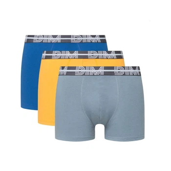 Трусы боксеры DIM D01QUx3 4 р 3шт gris/jaune/bleu