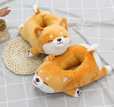 Тапочки кігурумі іграшки Дитячі для хлопчика Kigurumi Корги Теплі Тканинні Жовтий 35-41 (Х315545)
