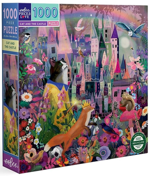 Puzzle EeBoo Kot i Zamek 1000 elementów (689196515903)