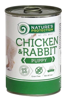 Корм Nature's Protection Puppy chicken & rabbit влажный с курицей и кроликом для щенят 400 гр