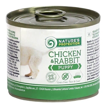 Корм Nature's Protection Puppy chicken & rabbit влажный с курицей и кроликом для щенят 200 гр