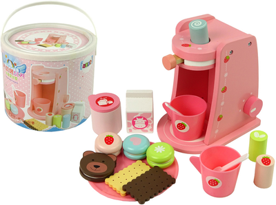 Ігровий набір LEAN Toys Wooden Coffee Maker Kit Cookie Cups Strawberry (5904665990544)