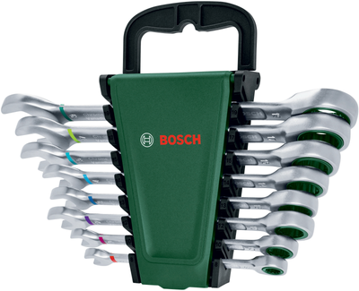 Набор ключей комбинированных с трещоткой Bosch 8-19 мм CrV 8 шт (1600A027PS)