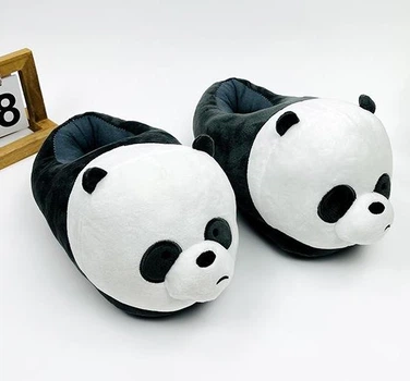 Тапочки кігурумі іграшки Дитячі для хлопчика Kigurumi Панда Теплі Тканинні Чорний 35-41 (Х301845)