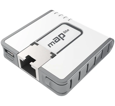 Точка доступу Mikrotik mAP lite (RBMAPL-2ND) (1x10/100 Ethernet ports, 1.5 dBi) Зовнішній адаптер живлення,