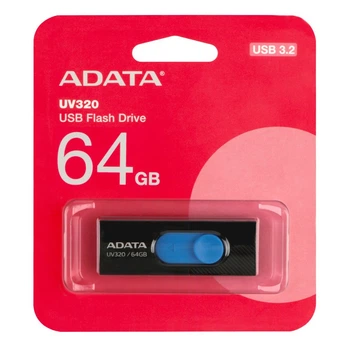 Флешка usb накопитель флеш третьего поколения 3 1-datauv 320 64gb черно-голубой