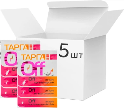 Упаковка средства AgroProtection Тарган OFF от тараканов 2 г х 5 шт (200003-Т)