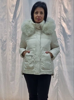 Жіноча зимова куртка Vivirona (Max Mara) 8618 Молочний, S
