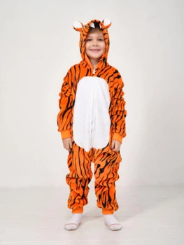 Піжама кігурумі Kigurumi для хлопчика Тигр Помаранчевий на зріст 120-130 см (202442)