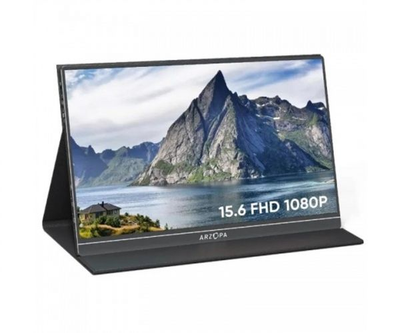 Монитор 15.6" Arzopa s1 Table, Black, wled, ips, 1920x1080, 16:9, 5 мс, 60 Гц, 250 кд/м, 1000:1, 85°/85°, 2xType-C/ mini-HDMI, 2x1W