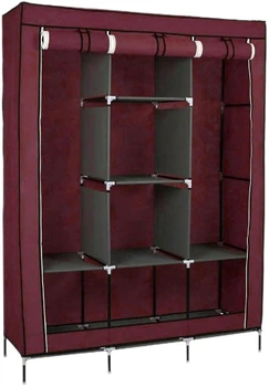 Шафа тканинна розкладна Stenson R93320 130 х 45 х 175 см Бордова (R93320 wine red)