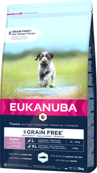 Сухий корм для цуценят великих порід Eukanuba Grain Free Океанічна риба 3 кг (8710255184791)