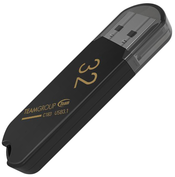 Флеш пам'ять USB Team Group C183 32GB USB 3.1 Gen 1 Black (TC183332GB01)