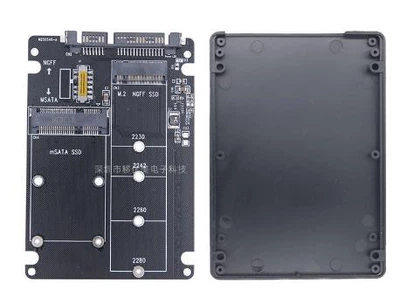 Адаптер SATA III - > M.2 SSD NGFF & mSATA B переходник B-KEY с переключателем (788360849) Черный