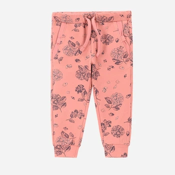 Детские спортивные штаны для девочки Coccodrillo Flowers Girl Newborn ZC4120102FGN-007 74 см Розовые (5904986437667)