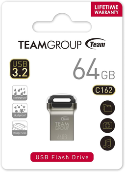 Флеш пам'ять USB Team Group C162 USB 3.1 64GB Metal (TC162364GB01)