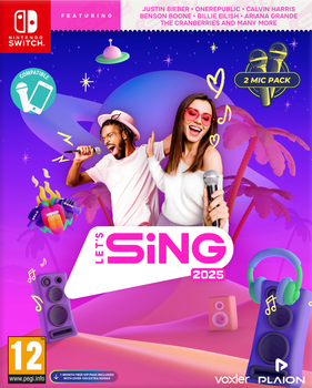 Гра Nintendo Switch Let's Sing 2025 + 2 мікрофона (Картридж) (4020628582043)