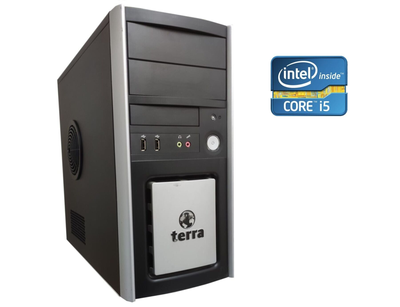 Игровой ПК Terra s1150 Black Tower / Intel Core i5-4590 (4 ядра по 3.3 - 3.7 GHz) / 8 GB DDR3 / 120 GB SSD + 750 GB HDD / AMD Radeon RX 570, 8GB GDDR5, 256-bit / 600W б/у
