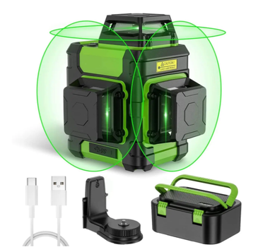 Лазерный уровень Huepar 3D HM03CG, зеленый луч, 3х360 градусов