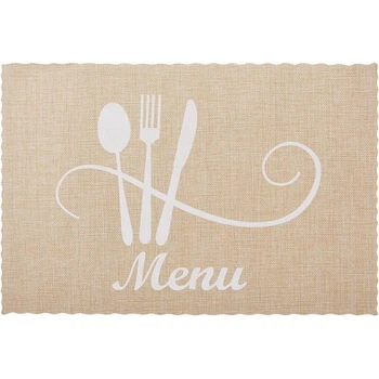 Набір 12 сервірувальних ковриків Doily Menu 30х45см, плейсмат (подтарельники), пісочний (232845)
