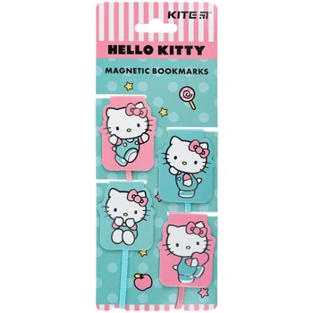 Закладки-лясе магнітні для книжок Kite Hello Kitty "Кошенятко Кітті" 4 шт кольорові (HK24-497-1)