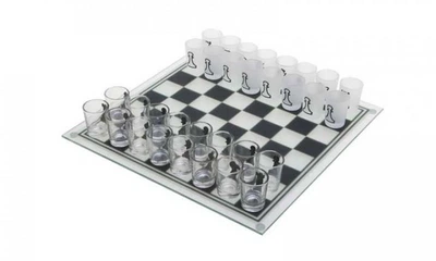 Шахматы с рюмками алко-игра Prezent стекло подарочный набор 28 см