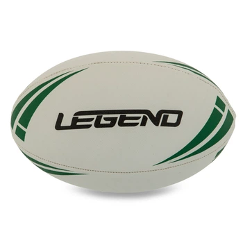 Мяч для регби №5 для взрослых LEGEND R-3291 белый-салатовый