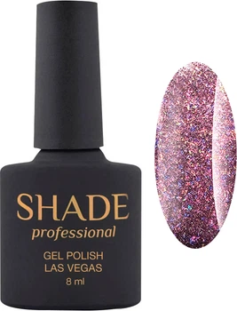 Гель-лак для ногтей светоотражающий Shade Professional Las Vegas №13 для маникюра и педикюра, малиновый с блестками, 8 мл