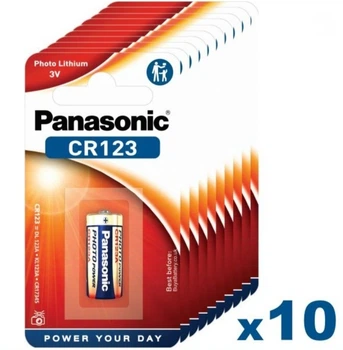 Батарейки Panasonic CR123 3V-10 штук