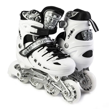 Детские ролики с мягкими полиуретановыми колесами Scale Sports. Белый цвет. Размер 38-41