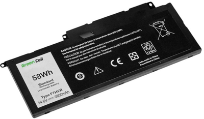 Акумулятор Green Cell F7HVR для ноутбуків 14.8V 3800mAh (5902719428470)