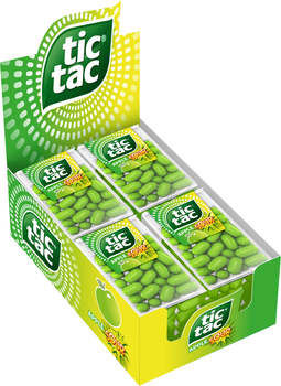Упаковка драже Tic Tac зі смаком кислого яблука 18 г х 12 шт (8000500428757)