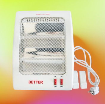 Обогреватель галогенный электрический для дома офиса напольный Better Blaze Quartz heater 8OO Ватт White/Белый