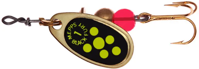 Блесна MEPPS BLACK FURY #1, 3.5гр золотой лепесток/шартрез точки,BF1CHOR-bc