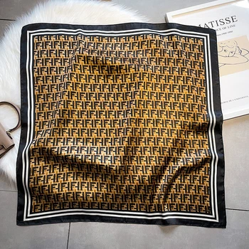 Жіноча хустка бандана шарф пов'язка на шию сумку голову Honey Fashion Accessories чорний (12-238)