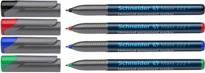 Набір перманентних фломастерів Schneider Maxx 222 4 шт (4004675001900)