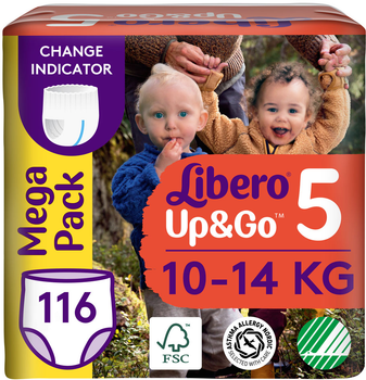 Підгузки-трусики Libero Up&Go розмір 5 (10-14 кг) 116 шт (7322541992709)