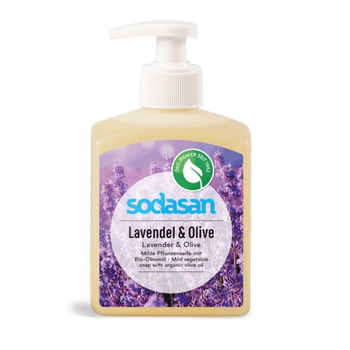 Органическое жидкое мыло Lavender-Olive успокаивающее с лавандовым и оливковым маслами SODASAN 300 мл 4019886079365