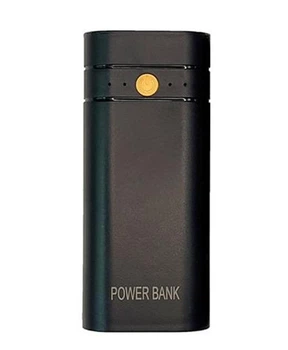 Корпус повербанка под АКБ 2x18650, 5V 2A, до 6000mAh, USB, Type-C, фонарик, Black