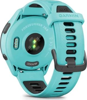 Смарт-годинник Garmin Forerunner 265 Black Bezel with Aqua Case and Aqua/Black Silicone Band (010-02810-12)