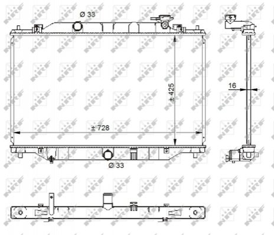 Радіатор охолодження двигуна NRF 59206 Mazda CX-5 PE0115200B, PE0115200A, PE0115200