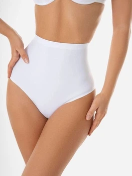 Высокие трусы стринги корректирующие с утяжкой живота белые L-XL (48-50) TR-2362W-LXL