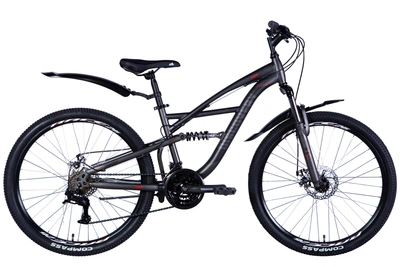 Велосипед ST 26"Discovery TRON двухподвес рама 15" серебристо-черный (OPS-DIS-26-613)