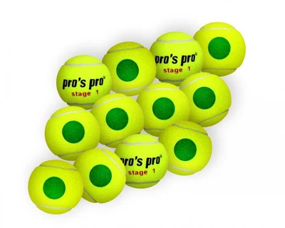 Тенісний м’яч Pros Pro Junior Stage 1- 12 штук зелені