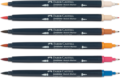 Zestaw markerów dwustronnych Faber-Castell Goldfaber Sketch Manga 6 szt (4005401648093)